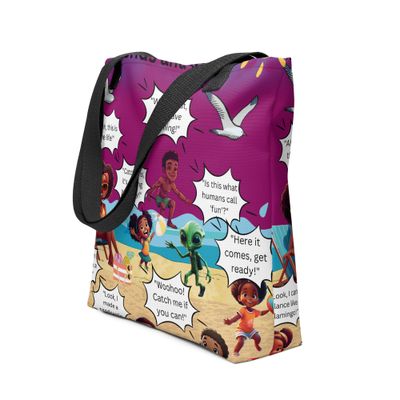 Sunshine and Waves Adventure Purple Tote Bag – stylish, spacious, and durable with vibrant colors.