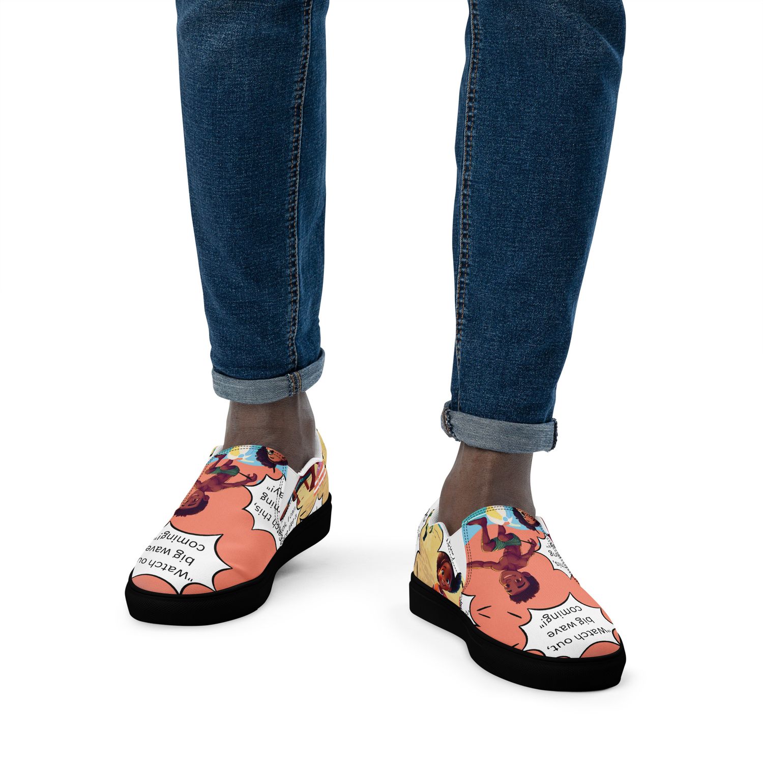 Sunshine and Waves Adventure Men’s Slip-On Canvas Shoes (Pink) – Stylish &amp; Comfortable