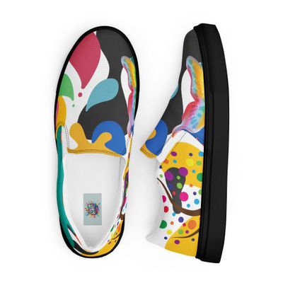 Electric Expression Men’s Slip-On Canvas Shoes – Bold, Comfortable &amp; Stylish
