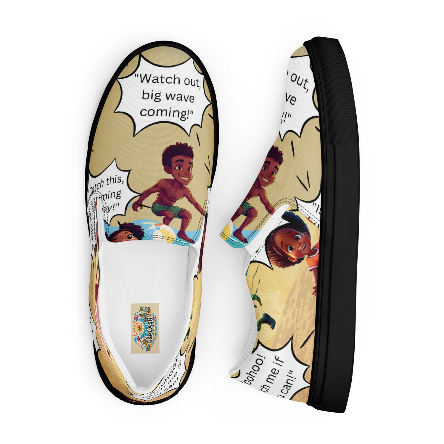 Sunshine and Waves Adventure Women’s Slip-On Canvas Shoes – Light Golden Brown 🌞🌊