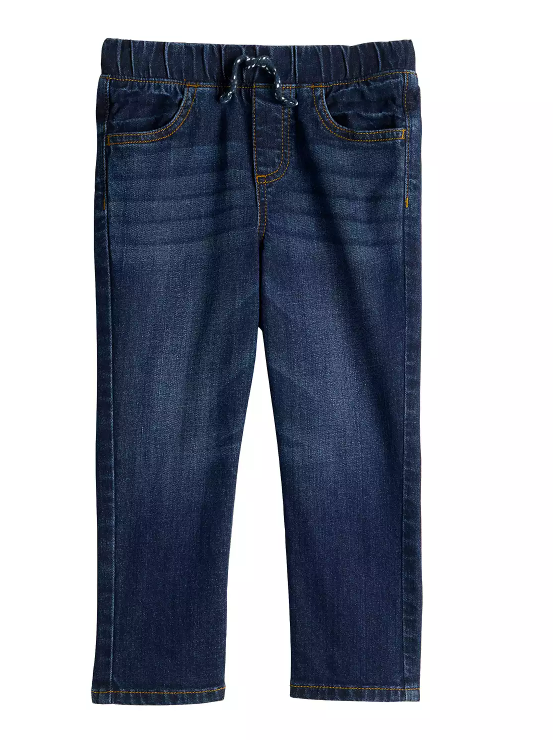 Baby &amp; Toddler Boy Jumping Beans® Pull-On Denim Pants – Dark Wash (Size 2T, Straight Fit)