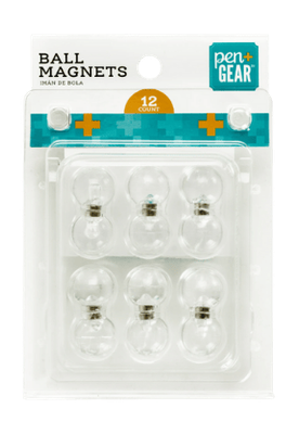 Pen+Gear Clear Ball Magnets - 12 Count, Strong &amp; Stylish Magnets