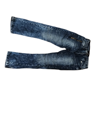 GS-115 Premium Distressed Biker-Style Jeans – Size 16, Blue Denim