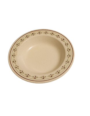 Vintage Anchor Hocking Chantilly Stoneware Soup Bowl – 8 1/4&quot; Floral Green Scroll Design – USA Made