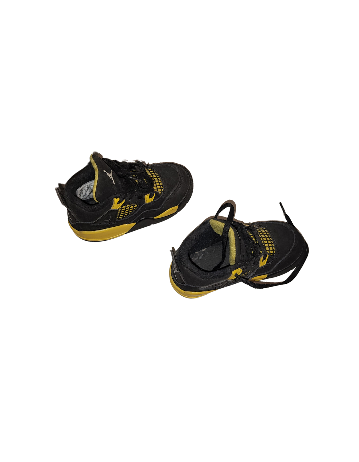 Nike Jordan 4 Retro Thunder TD Toddler Shoes Size 8C Black Yellow (BQ7670-017)
