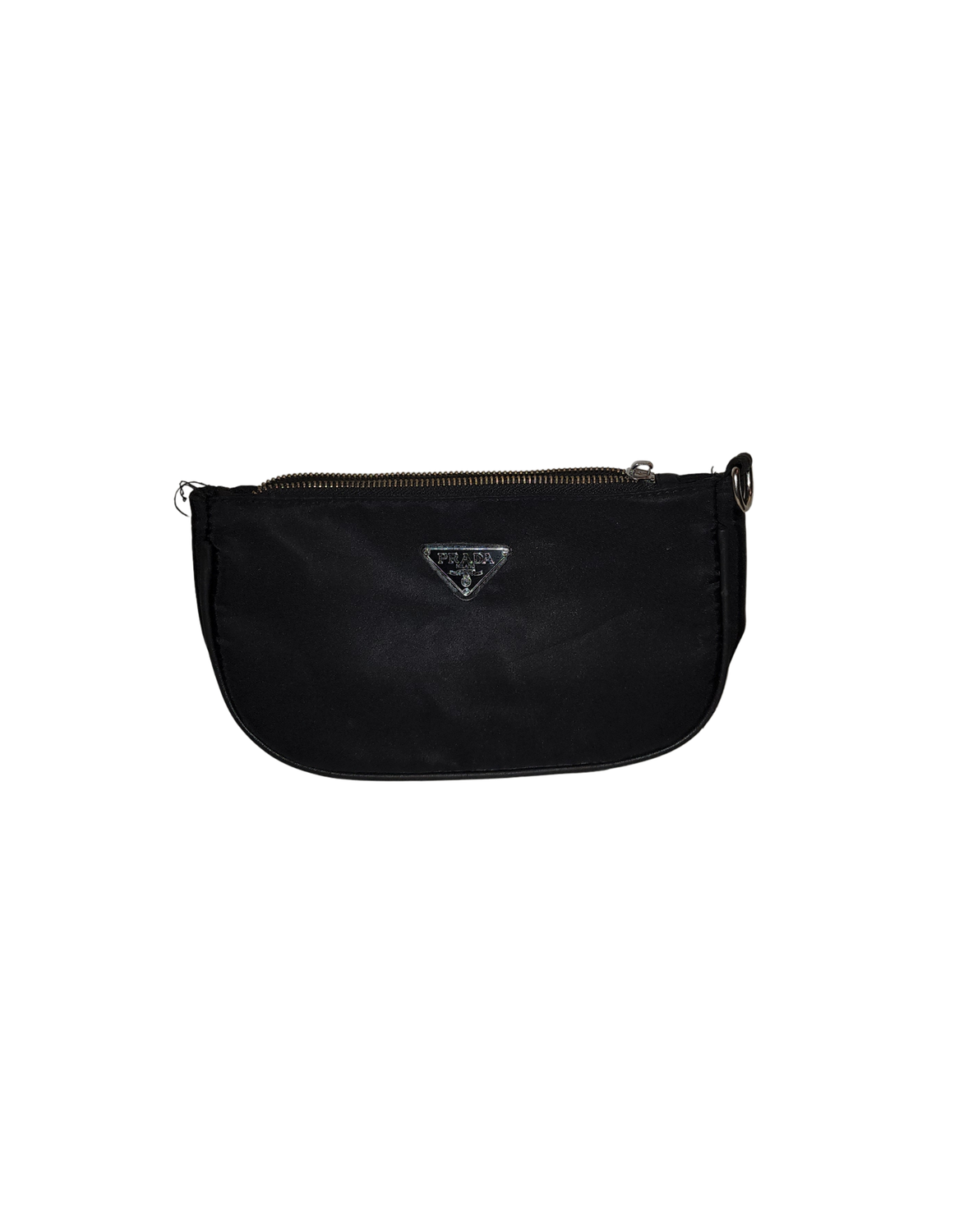 Black Nylon Shoulder Pouch Bag – Prada-Inspired – Missing Strap – Pre-Owned