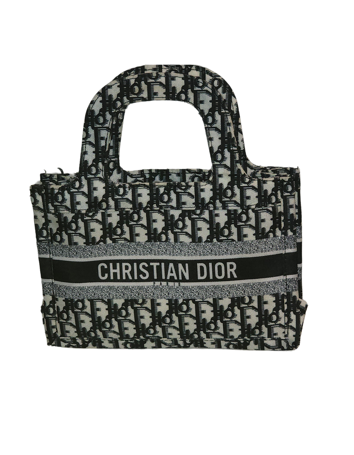 Christian Dior Oblique Canvas Mini Tote Bag Black White Monogram – Made in Italy – Pre-Owned