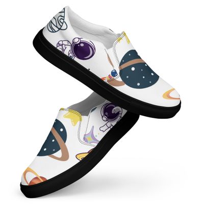 🌌 Space Bound Women’s Slip-On Canvas Shoes