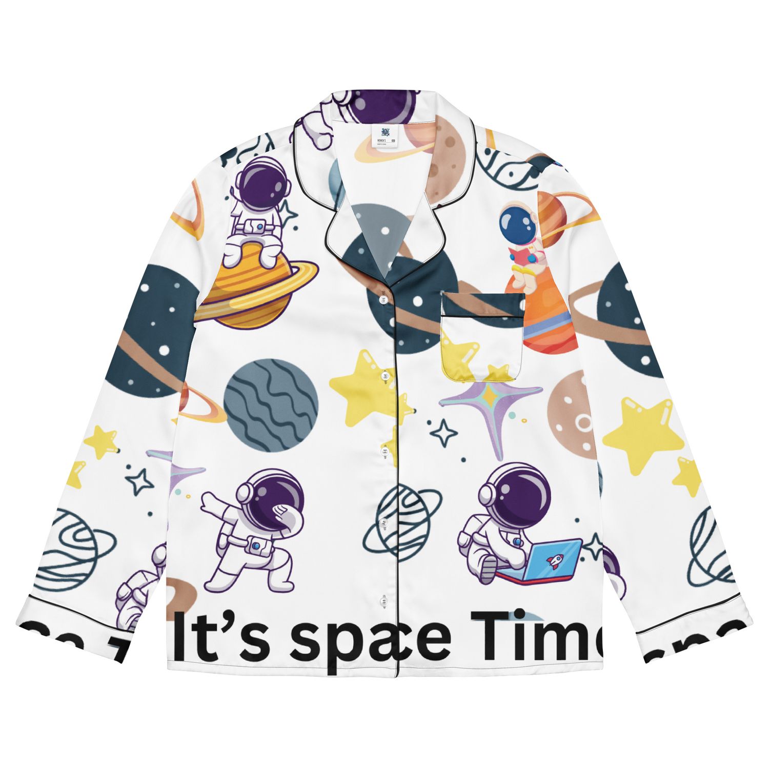 🌌 Space Bound Women’s Long Sleeve Pajama Top