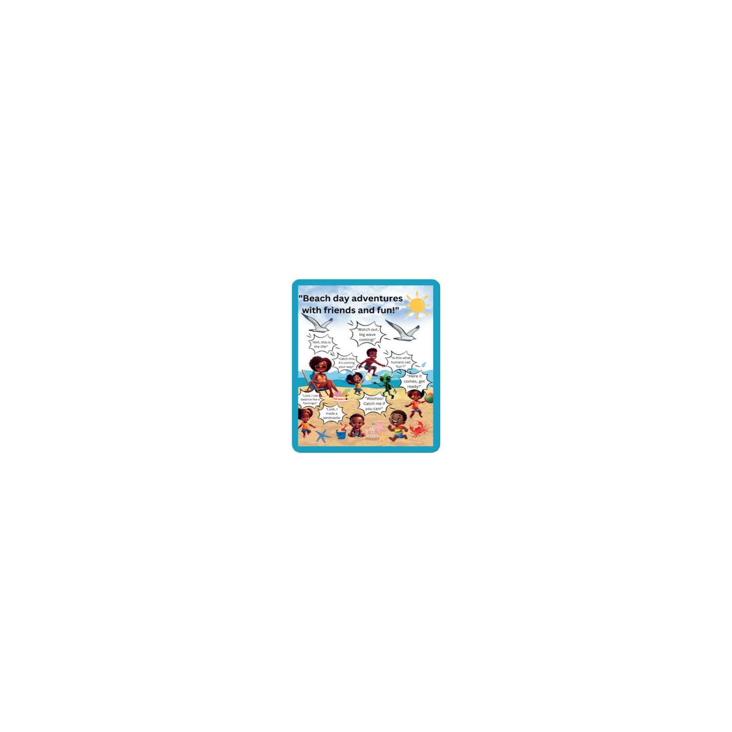 🏖️ Sunshine and Waves Adventure Bubble-Free Stickers