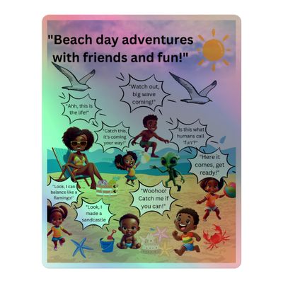 🌈 Sunshine and Waves Adventure Holographic Stickers