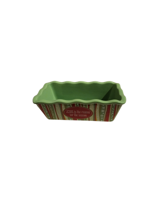 Live It Give It Christmas Ceramic Loaf Pan – “Jesus is the Reason for the Season” – 8.5” Holiday Stoneware – Oven, Microwave, Dishwasher Safe