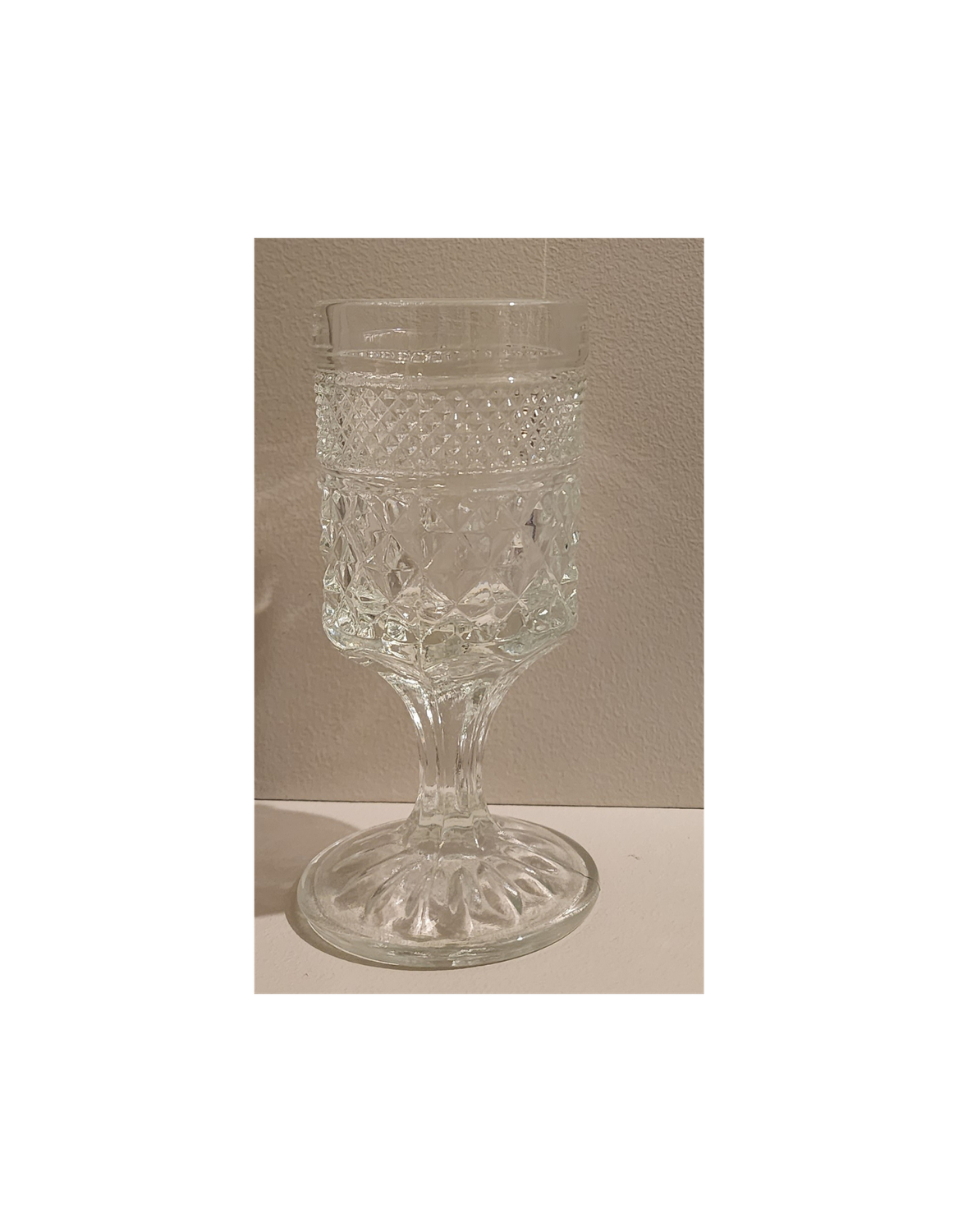 Vintage Colony Park Lane Clear Glass Goblet 5.25&quot; | 10 oz