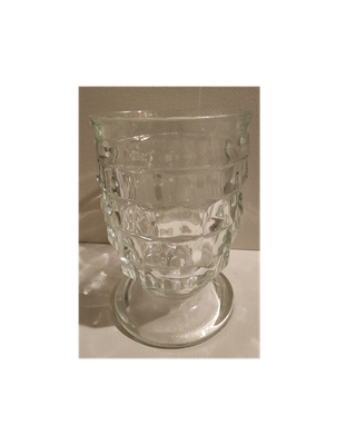 Vintage Pressed Glass Footed Dessert Cup – 1960s Whitehall Style – Clear, Like New