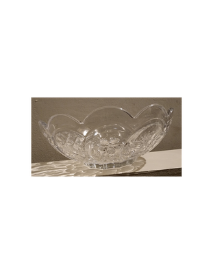 Vintage Fifth Avenue Crystal Bowl | Floral Shamrock Pattern | Scalloped Rim | Made in Japan