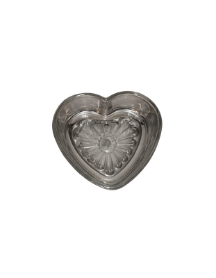 Vintage Heart-Shaped Pressed Glass Bowl | Fifth Avenue Crystal Style | Scalloped Rim | Trinket or Candy Dish
