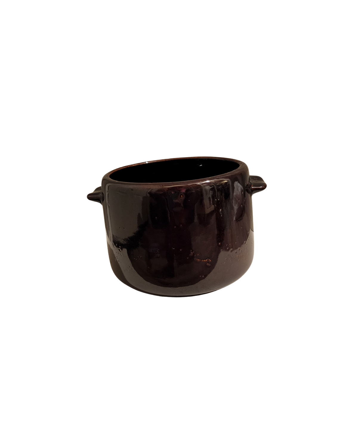 Vintage West Bend Brown Glazed Stoneware Bean Pot Crock USA – 2 Handles – 1950s