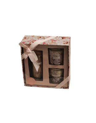 Studio Oh! Everlong Scented Candle &amp; Matches Gift Set – 2 Floral Glass Candles (LOVE, IMAGINE) + 80 Matches in LIVE Jar – Aromatherapy Gift Box