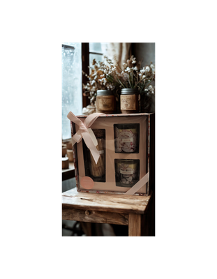 Studio Oh! Everlong Scented Candle &amp; Matches Gift Set – 2 Floral Glass Candles (LOVE, IMAGINE) + 80 Matches in LIVE Jar – Aromatherapy Gift Box