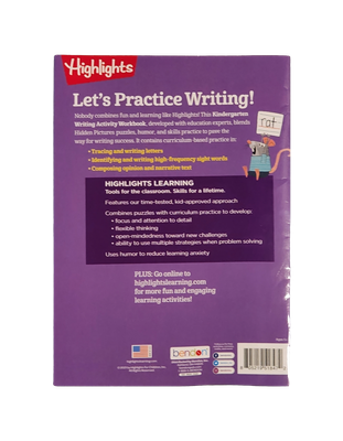Highlights Kindergarten Writing Activity Workbook – Ages 5–6 – Bendon 2021