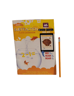 Grade 1 Subtraction Math Workbook with Free See, Hear, Read™ App – Bendon Learning Book Ages 5-7 + Bonus Pencil