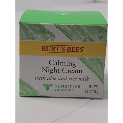 Burt's Bees Calming Night Cream with Aloe and Rice Milk, 1.8 oz