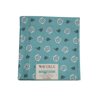 "Waverly Inspirations Heehaw Aqua Cotton Fat Quarter Fabric, 18x21 inches, 1 Piece"
