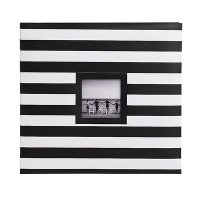"Hom Essence Black &amp; White Stripe Scrapbook with Window"
