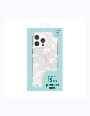  onn. Phone Case for iPhone 15 Pro – White Magnolia Floral
