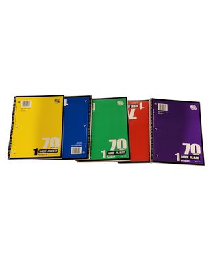 Wide Ruled Spiral Notebook - 1 Subject, Assorted Colors Wide Ruled Spiral Notebook - 1 Subject, Assorted Colors