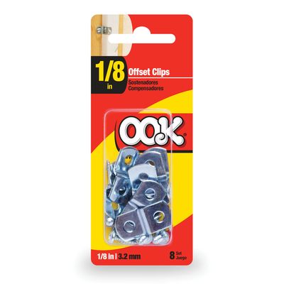 OOK Steel Household Mirror Clip Offset (18) – 4 Pack