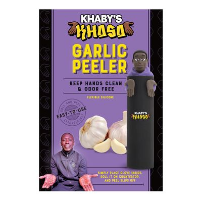 Khaby Lame Garlic Peeler Silicone Tube Roller, Black