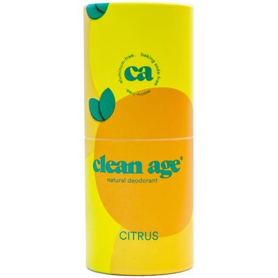 "Clean Age Citrus Natural Deodorant – Aluminum-Free, Baking Soda-Free, 2 oz. tube"
