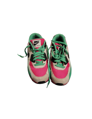 Nike Air Max 90 ID Women’s Size 6.5 Custom Athletic Sneakers Pink Green Black