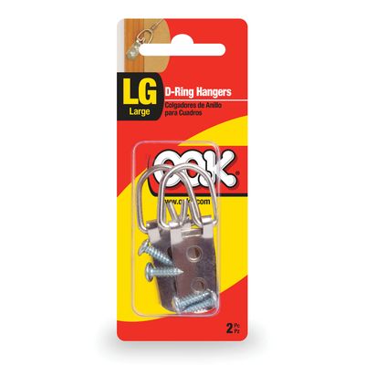 OOK Large D-Ring Hanger – Zinc Finish, Steel, 6 Pack