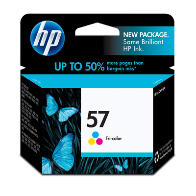 "HP 57 Tri-color Original Ink Cartridge, C6657AN#140 – High-quality color printing, ~500 pages yield, compatible with HP printers, compact 4.49 x 1.43 x 4.05 inches."