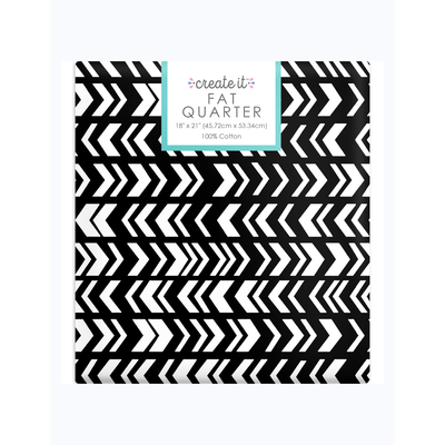 "Create It 18x21 inch 100% Cotton Geo Precut Sewing &amp; Craft Fabric in Black"
