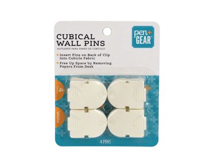 Pen + Gear Cubic Wall Pins for Fabric Panels, Pack of 4, White