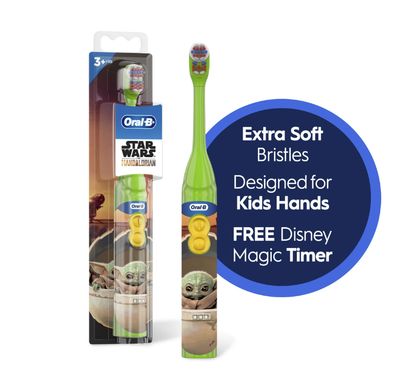 Oral-B Kid's Battery Toothbrush Featuring Lucas Film's Mandalorian, for Children 3+