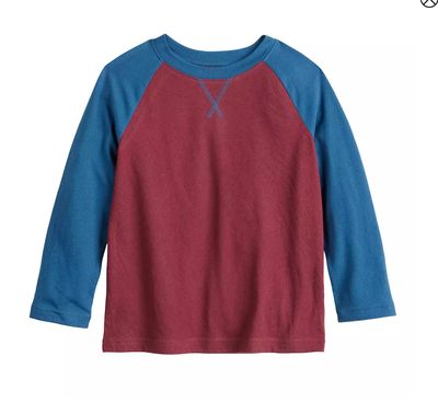 Toddler Boys Jumping Beans® Long Sleeve Essential Raglan Tee – Burgundy (Size: 2T)