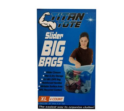 Titan Totes X-Large Xmas Storage Slider Big Bags, Blue, 11 Gallon
