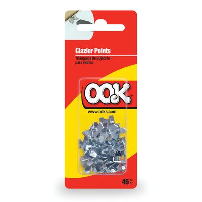 OOK Glazier Points – Zinc Plated Steel, 45 Pieces