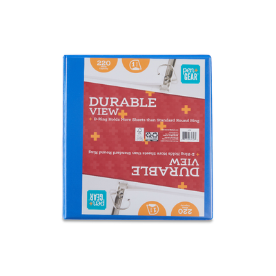 Pen+Gear Durable View 3-Ring Binder with Slanted D-Rings "Pen+Gear Blue Durable View 3-Ring Binder with 1-Inch Slanted D-Rings"