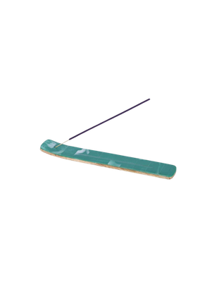 Mainstays Incense Ash Catcher, Green – Wooden Incense Stick Holder, Small Rectangular Design