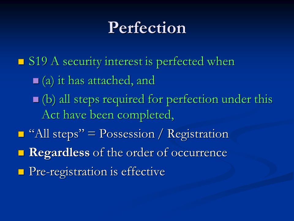 Blueprint to Mastery (PSI) Perfected Security Interest