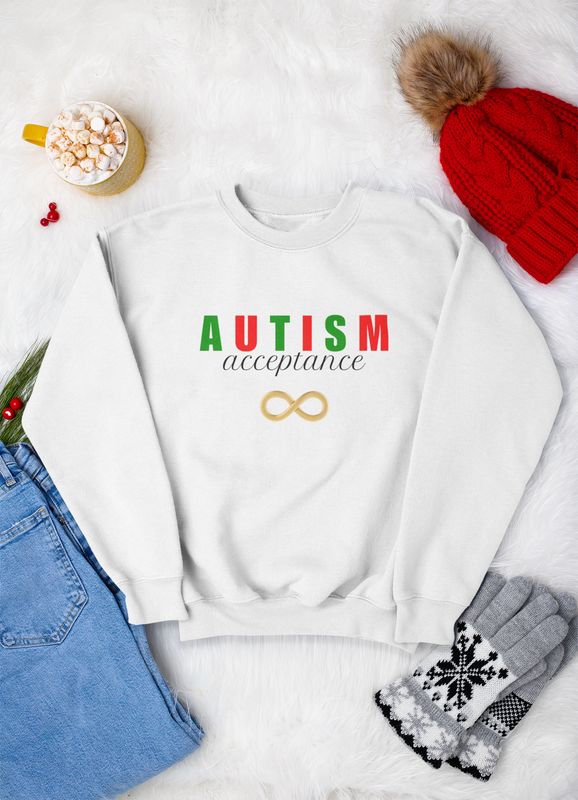 Autism Acceptance Christmas Edition Sweatshirt