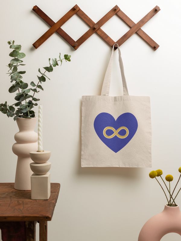 Blue Heart Canvas Bag