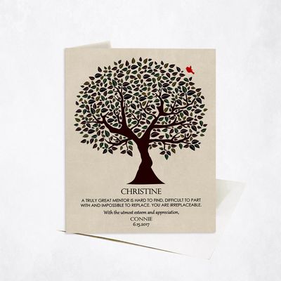 Dark Olive Tree Stationery Card Corporate Gift