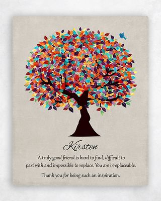 Personalized Friendship Gift | Colorful Tree | Moving Gift Going Away Retirement Teacher Colleague …