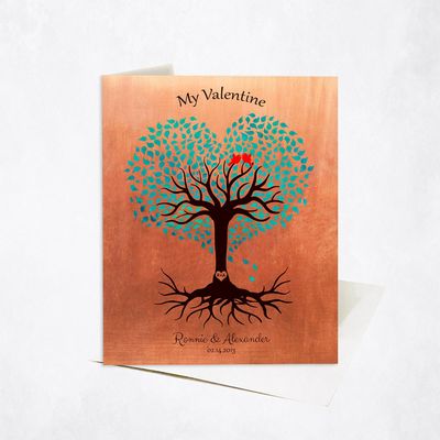 Heart Shape Tree Anniversary Stationery Card For Couples C-1814